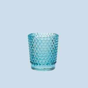 Mini Cut Glass Votive - Blue - Illumina Candle Supplies